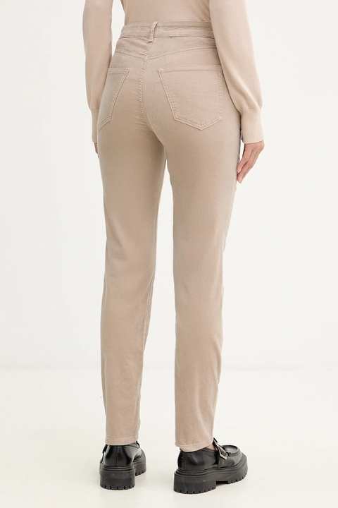Marc O'Polo spodnie damskie kolor beżowy dopasowane high waist 511096811111 - zdjęcie produktu nr 2