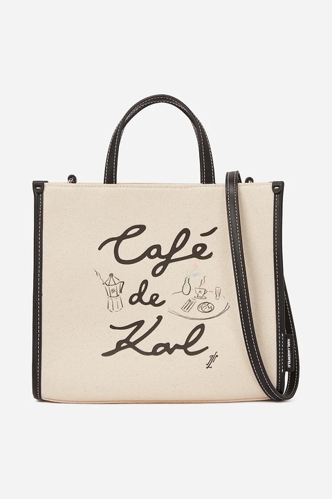Karl Lagerfeld torebka bawełniana kolor beżowy A2W50028 - zdjęcie produktu nr 1