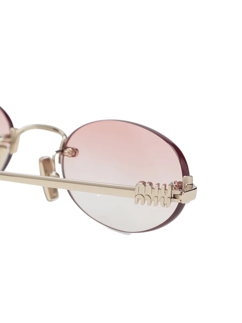 Miu Miu Eyewear rimless oval-frame sunglasses - Gold - zdjęcie produktu nr 2