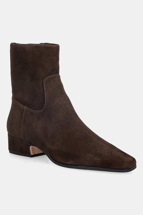 Nokwol botki zamszowe Dusty Chocolate Suede damskie kolor brązowy na słupku Dusty Chocolate Suede - zdjęcie produktu nr 1