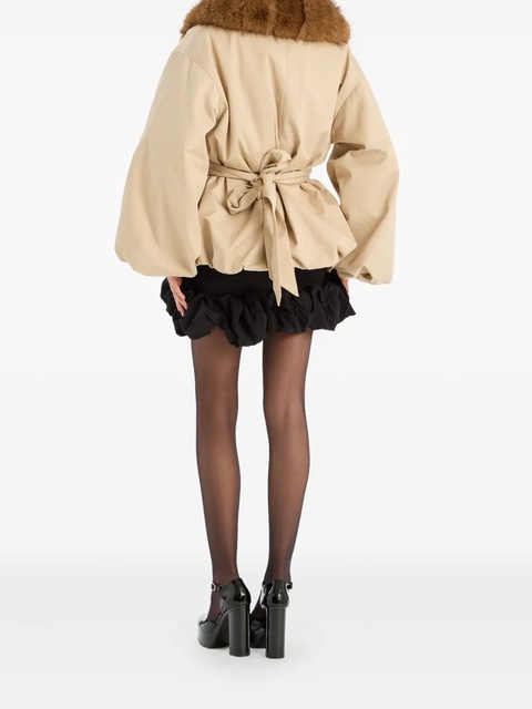 ROTATE BIRGER CHRISTENSEN trimmed-collar belted jacket - Neutrals - zdjęcie produktu nr 2
