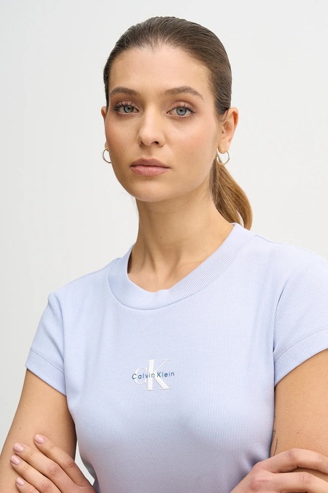 Calvin Klein Jeans t-shirt damski kolor niebieski LV047AB802 - zdjęcie produktu nr 1