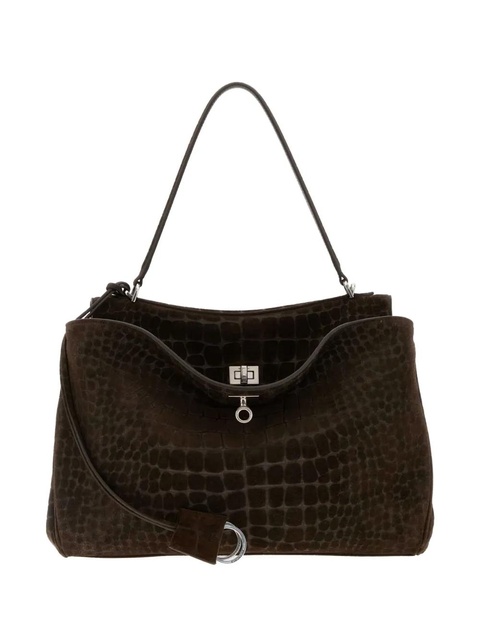 Balenciaga medium Rodeo crocodile-embossed top-handle shoulder bag - Brown - zdjęcie produktu nr 2