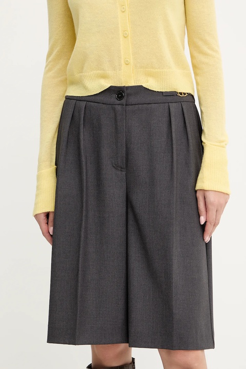 Twinset szorty damskie kolor szary gładkie high waist 252TF2042 - zdjęcie produktu nr 1