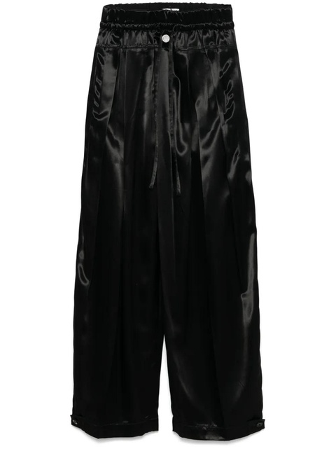 Jil Sander satin palazzo pants - Black - zdjęcie produktu nr 1