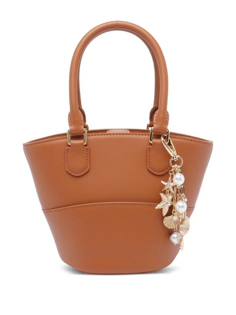 Self-Portrait small leather bucket bag - Brown - zdjęcie produktu nr 1