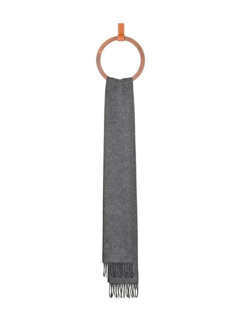 LOEWE logo-patch fringed scarf - Grey - zdjęcie produktu nr 2