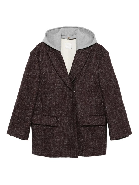 Alysi hooded tweed coat - Red - zdjęcie produktu nr 1
