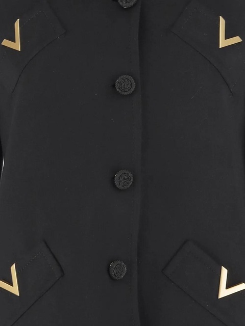 Valentino Garavani V-shaped gold-tone button coat - Black - zdjęcie produktu nr 2