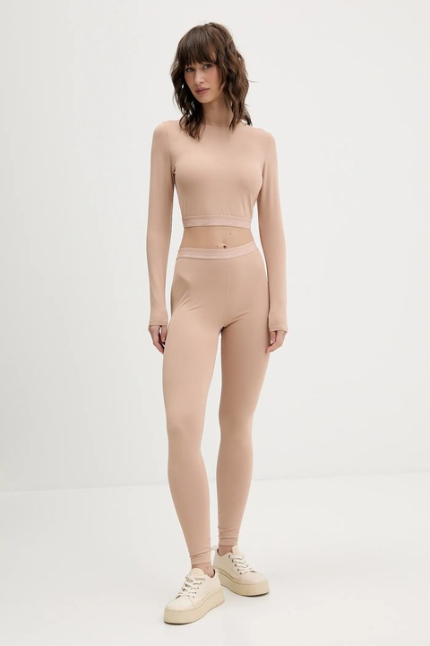 Guess legginsy MATILDE damskie kolor beżowy gładkie O5BB02 K1800 - zdjęcie produktu nr 2