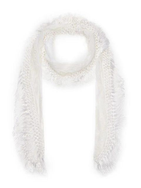Blumarine fringed crochet scarf - White - zdjęcie produktu nr 1
