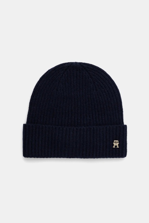 Tommy Hilfiger czapka kaszmirowa kolor granatowy AW0AW17772 - zdjęcie produktu nr 1