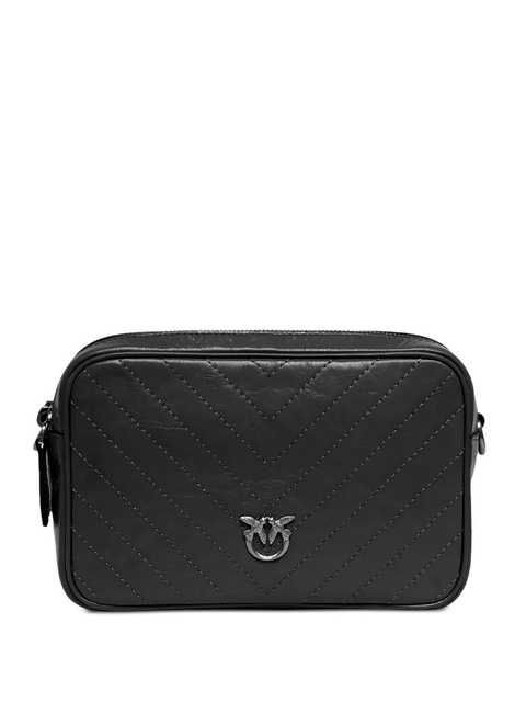 PINKO medium chevron leather crossbody bag - Black - zdjęcie produktu nr 1