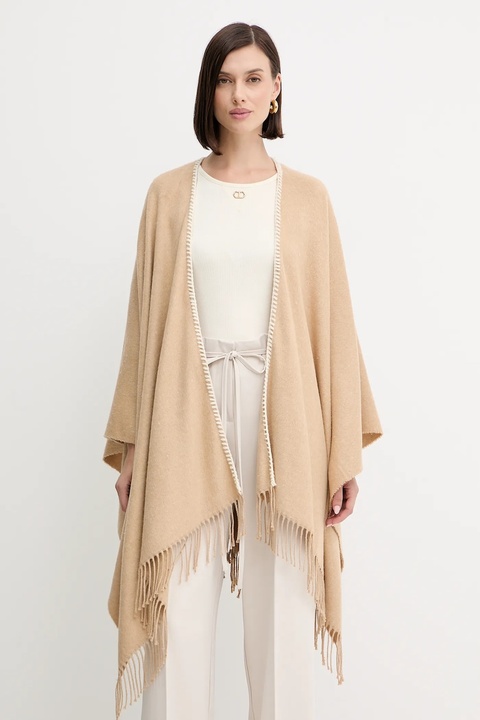 Marella poncho Emme by Marella kolor beżowy 2525546031200 - zdjęcie produktu nr 1