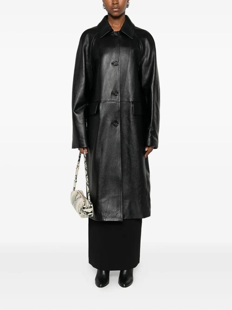 TOTEME raglan-sleeves leather coat - Black - zdjęcie produktu nr 2