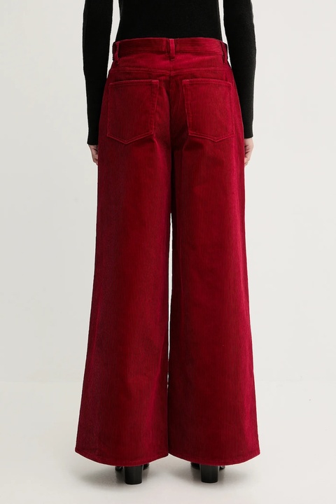 Filippa K spodnie sztruksowe kolor czerwony szerokie high waist 31981 - zdjęcie produktu nr 2