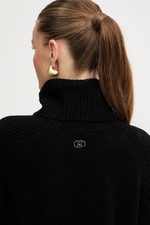 Liu Jo sukienka wełniana kolor czarny mini prosta MF5063 MS009 - zdjęcie produktu nr 2