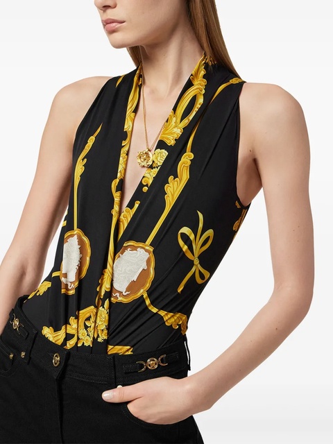 Versace Cameo silk draped bodysuit - Black - zdjęcie produktu nr 2