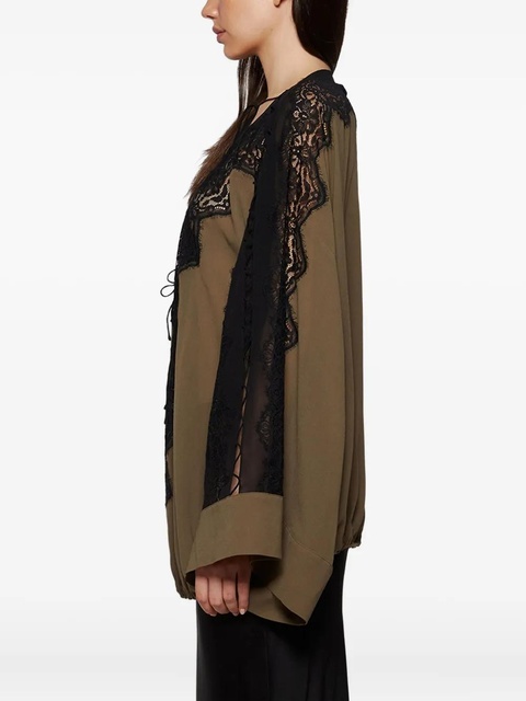Christopher Esber lace-paneled tunic - Brown - zdjęcie produktu nr 2