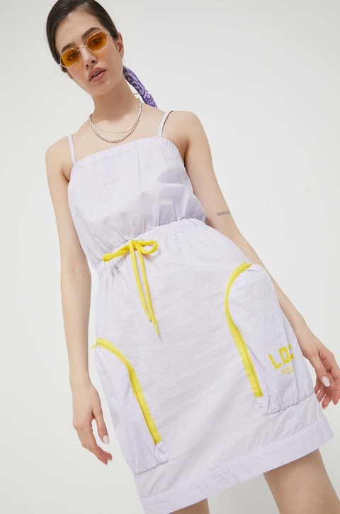 Love Moschino sukienka kolor fioletowy mini prosta - zdjęcie produktu nr 1