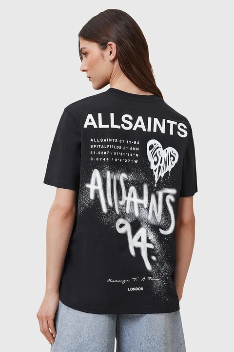AllSaints t-shirt bawełniany POSTER damski kolor czarny W035JD - zdjęcie produktu nr 1