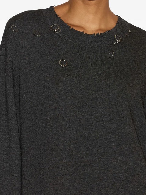ISABEL MARANT Cassandre ring-embellished pullover - Grey - zdjęcie produktu nr 2