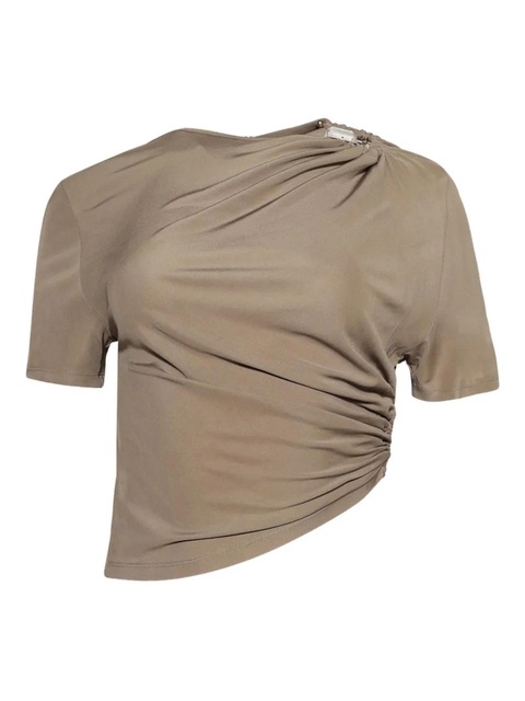 Christopher Esber ruched ring-detail tee - Neutrals - zdjęcie produktu nr 1