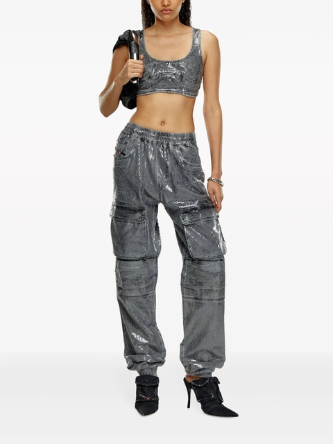 Diesel De-Toppy-S denim crop top - Grey - zdjęcie produktu nr 2