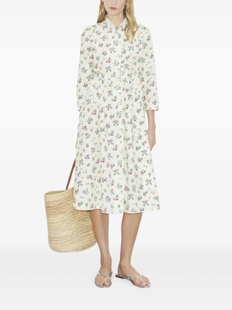 Tory Burch floral-patterd midi dress - Neutrals - zdjęcie produktu nr 2