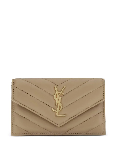 Saint Laurent quilted logo wallet - Neutrals - zdjęcie produktu nr 1