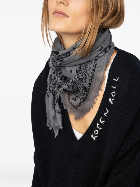 Zadig&Voltaire Nuage frayed bandana - Grey - zdjęcie produktu nr 1