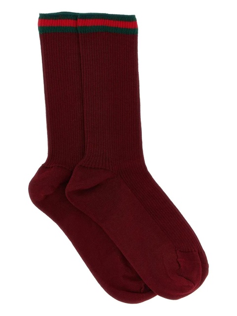 Gucci ribbed Web socks - Red - zdjęcie produktu nr 1