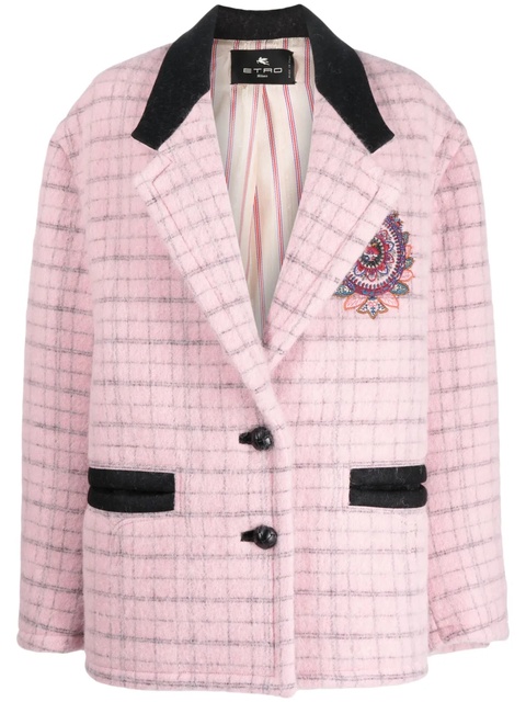ETRO floral-embroidery virgin wool-blend coat - Pink - zdjęcie produktu nr 1