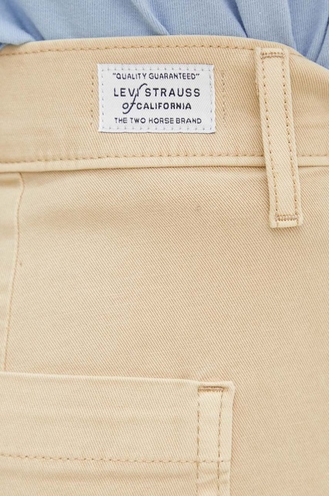 Levi's spodnie damskie kolor beżowy szerokie high waist A8697 - zdjęcie produktu nr 2
