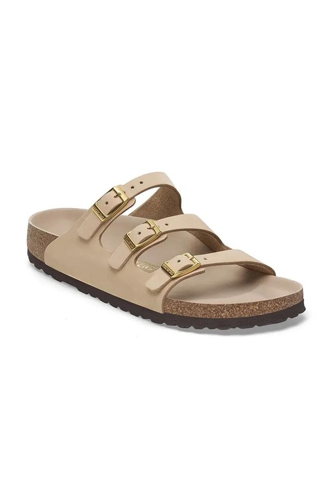 Birkenstock klapki nubukowe Florida HEX damskie kolor beżowy 1029480 - zdjęcie produktu nr 2