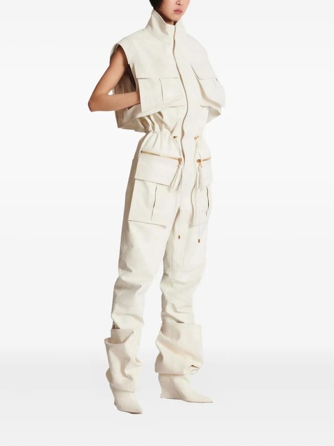 Balmain sleeveless pocket jumpsuit - White - zdjęcie produktu nr 2