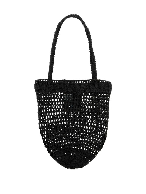 Chloé small Summer Banana shopping raffia beach bag - Black - zdjęcie produktu nr 1