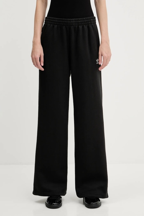 adidas Originals spodnie dresowe Essentials Wide Leg Fleece damskie kolor czarny gładkie JX5251 - zdjęcie produktu nr 1