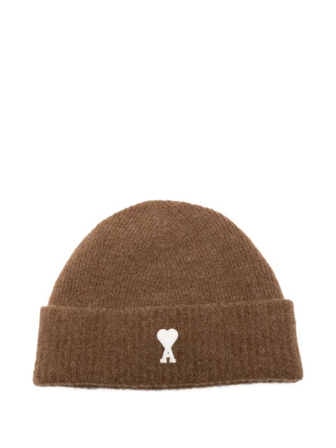 AMI Paris Ami de Coeur appliqué beanie - Neutrals - zdjęcie produktu nr 1