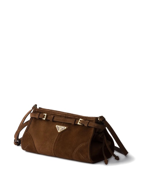 Prada suede buckle-fastening shoulder bag - Brown - zdjęcie produktu nr 2