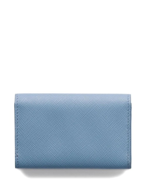 Prada triangle-logo leather card holder - Blue - zdjęcie produktu nr 2
