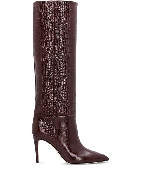 Paris Texas 85mm crocodile-embossed boots - Brown - zdjęcie produktu nr 1