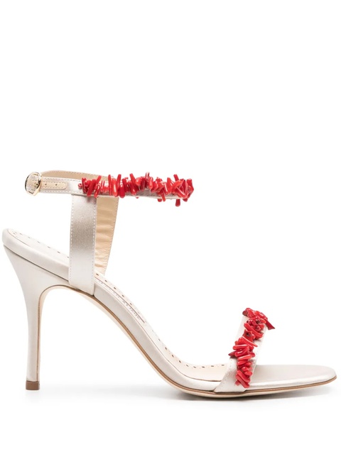 Manolo Blahnik Cienzan 90mm satin sandals - Neutrals - zdjęcie produktu nr 1