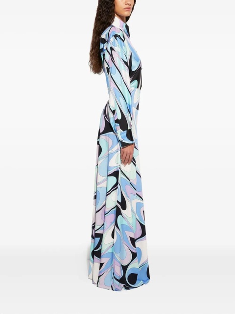 PUCCI onde-print pocket silk shirt - Blue - zdjęcie produktu nr 2