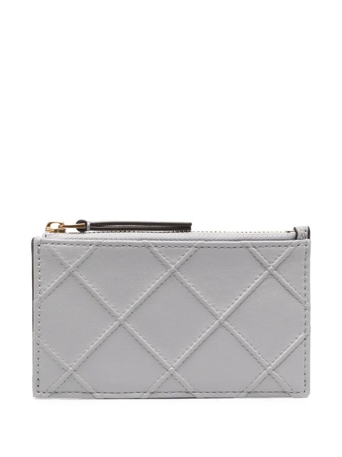 Tory Burch diamond-quilted leather wallet - Grey - zdjęcie produktu nr 1
