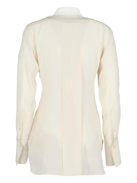 Victoria Beckham contrast placket top - Neutrals - zdjęcie produktu nr 2
