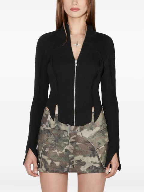 MISBHV zipped ribbed long-sleeve cardigan - Black - zdjęcie produktu nr 1