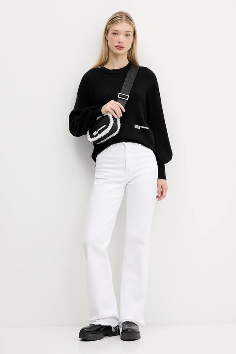 Karl Lagerfeld Jeans sweter bawełniany damski kolor czarny lekki A4W18014 - zdjęcie produktu nr 1