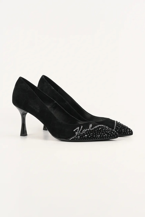 Karl Lagerfeld szpilki zamszowe SIENNA kolor czarny KL32712 - zdjęcie produktu nr 2