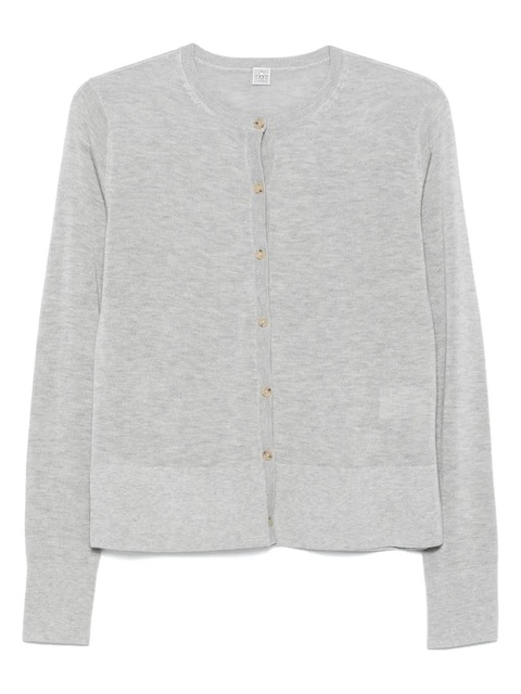TOTEME fine-knit cardigan - GREY MELANGE 074 - zdjęcie produktu nr 1